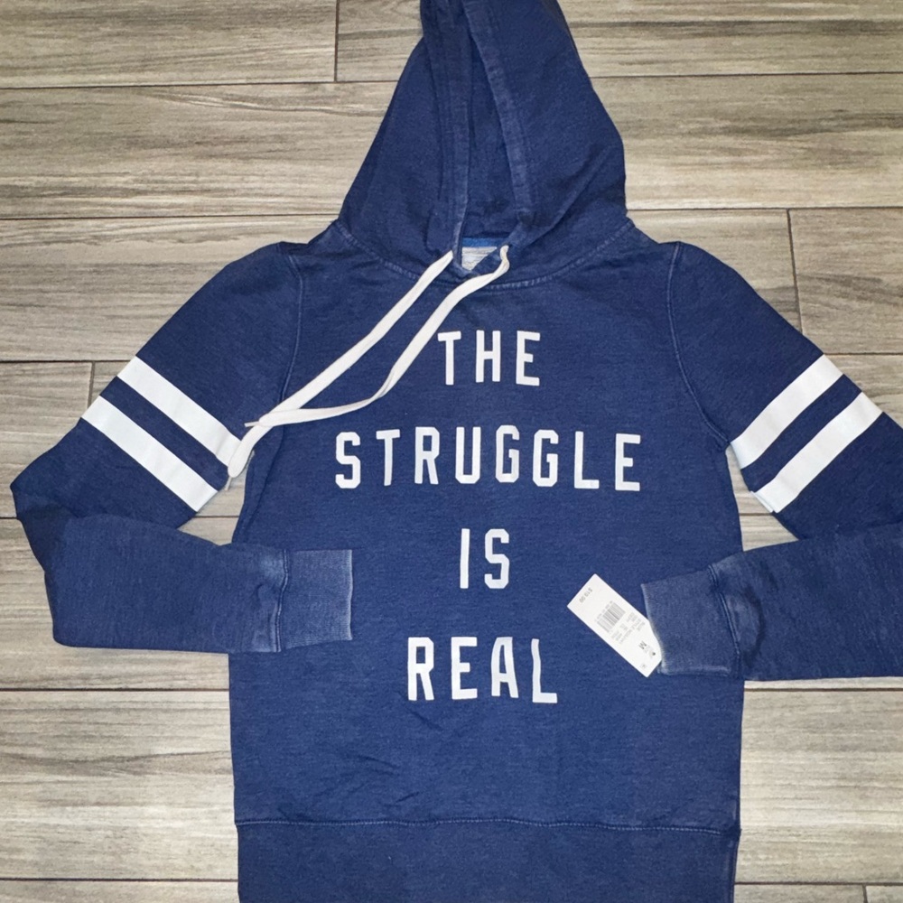 Freeze Blue 'The Struggle Is Real' Pullover Hoodie Graphic Print Women’s M